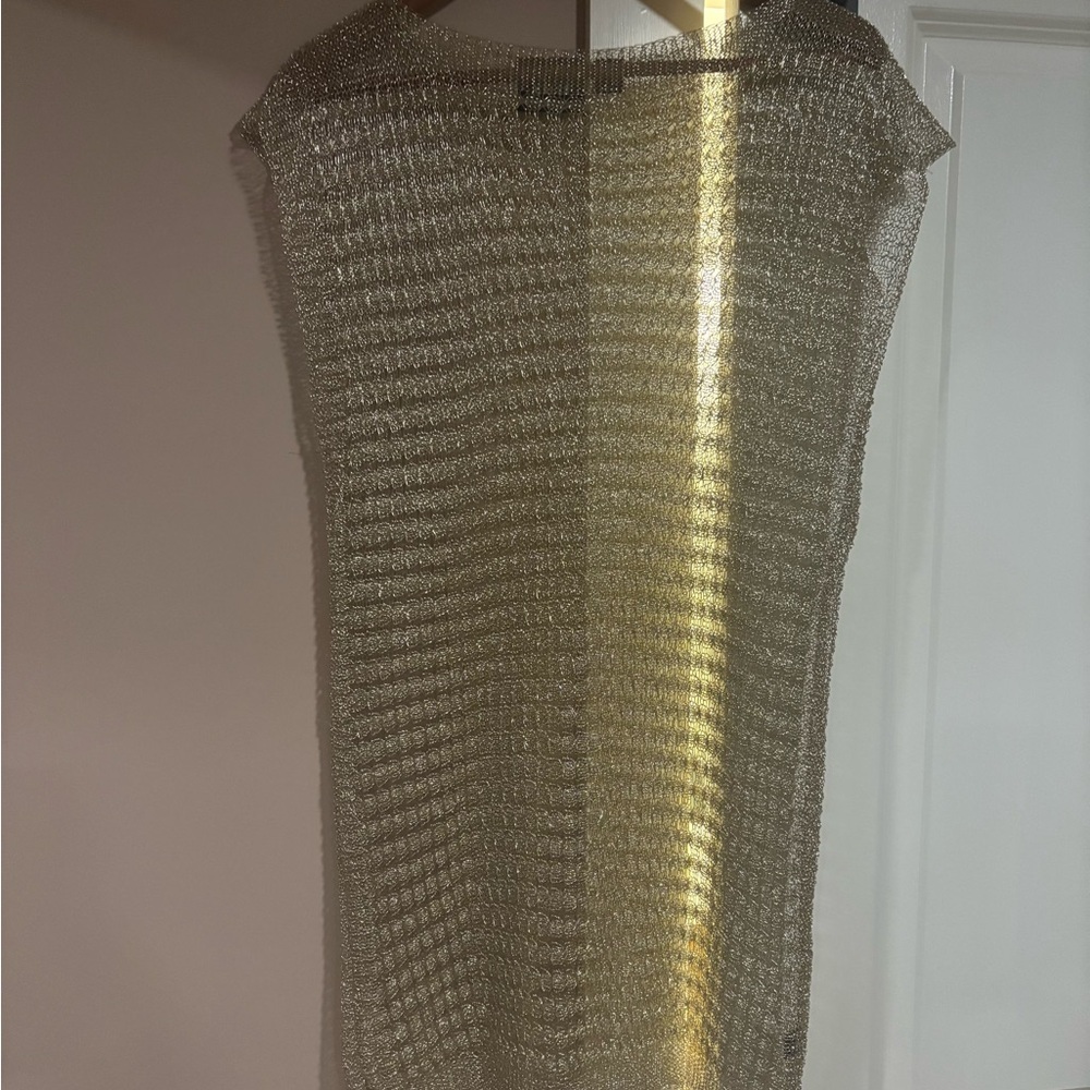 Anthropologie Maeve Metallic Gold Swim Coverup